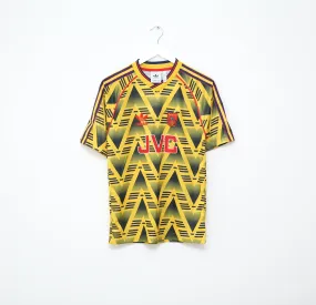 1991/93 ARSENAL Retro adidas Originals Bruised Banana Away Football Shirt (S)