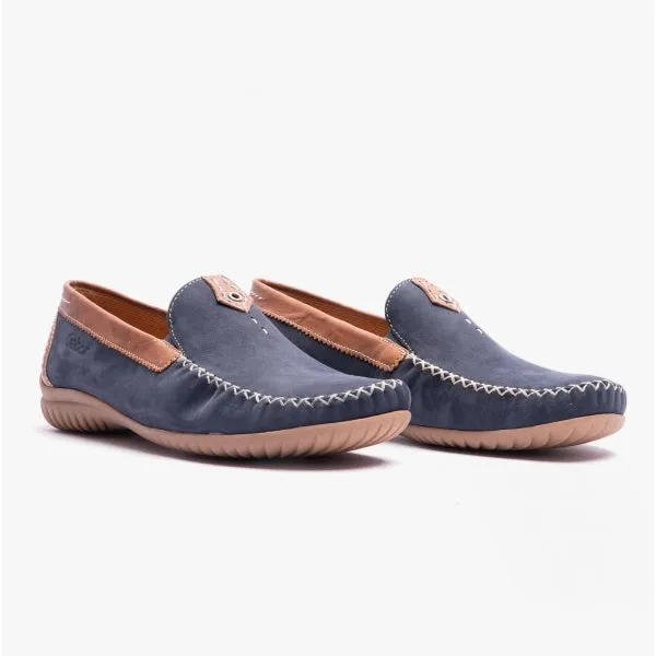 26.090.46 California Ladies Loafers Navy/Tan