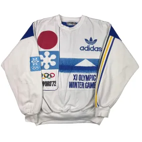 Adidas 80's Sapporo 1972 Winter Olympic Games Sweatshirt White Rare