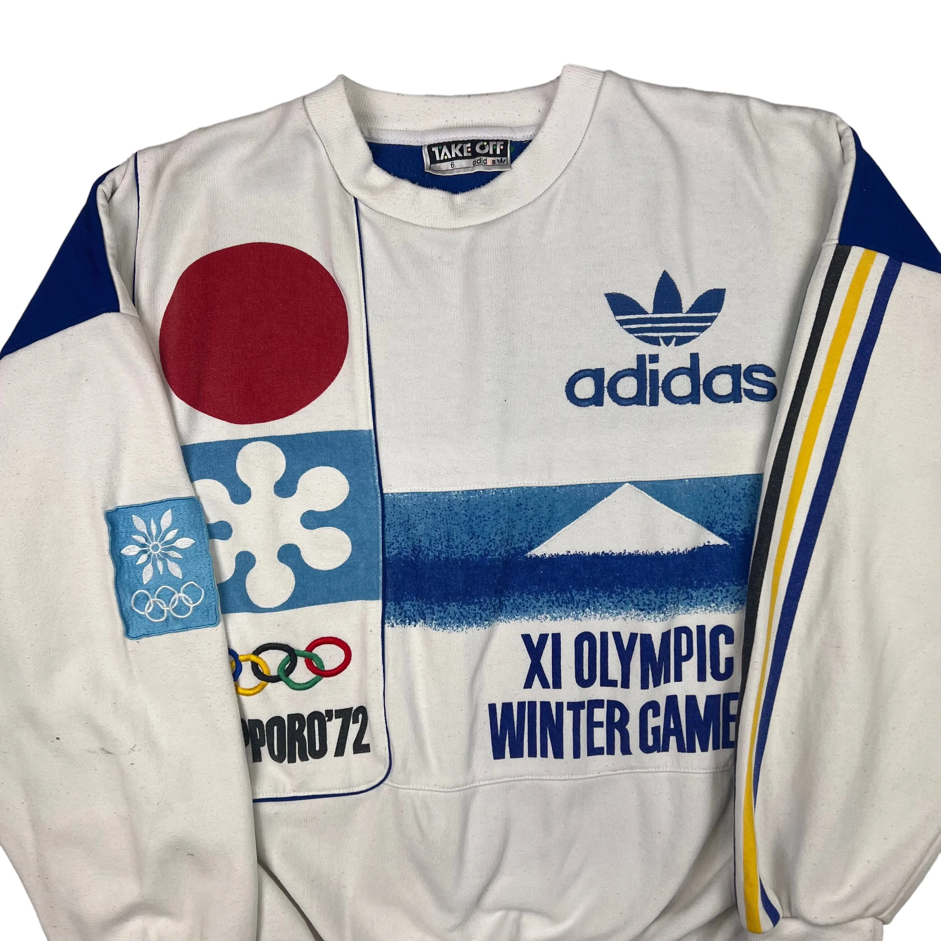 Adidas 80's Sapporo 1972 Winter Olympic Games Sweatshirt White Rare