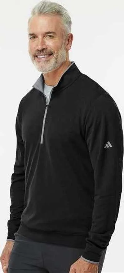 Adidas A2002 Lightweight Quarter-Zip Pullover - Black/ Gray Three