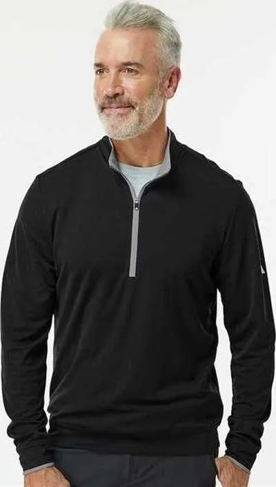 Adidas A2002 Lightweight Quarter-Zip Pullover - Black/ Gray Three