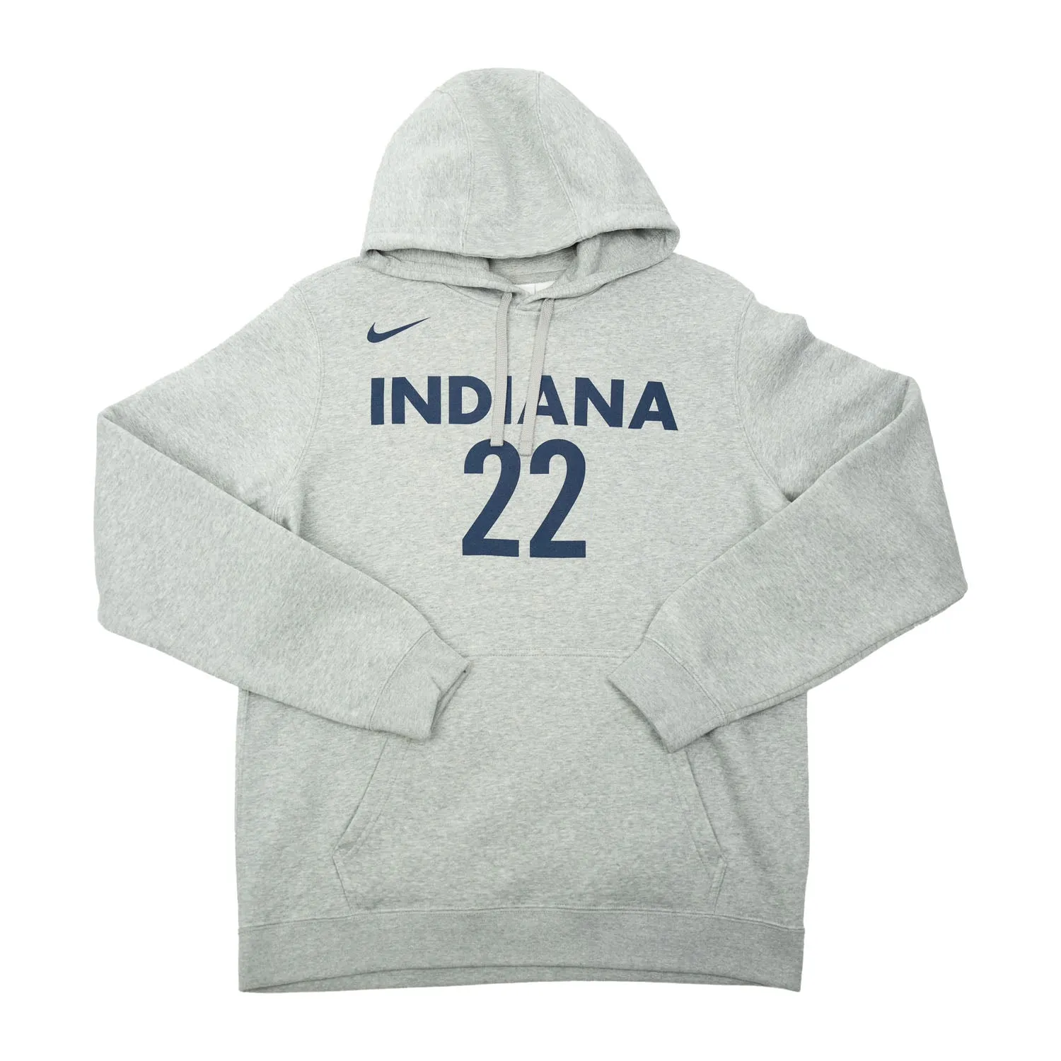 Adult Indiana Fever #22 Caitlin Clark Explorer Name and Number Club Hooded Sweatshirt in Grey by Nike