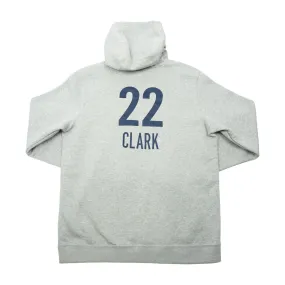 Adult Indiana Fever #22 Caitlin Clark Explorer Name and Number Club Hooded Sweatshirt in Grey by Nike