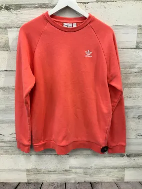 Athletic Sweatshirt Crewneck By Adidas In Coral, Size: M