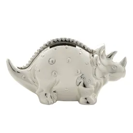 Bambino Silver Plated Dinosaur Money Box