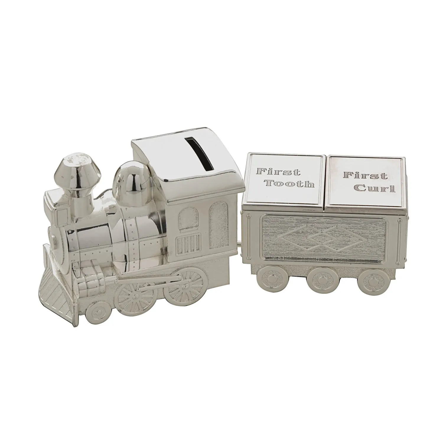 Bambino Silver Plated Train Money Tooth and Curl Box