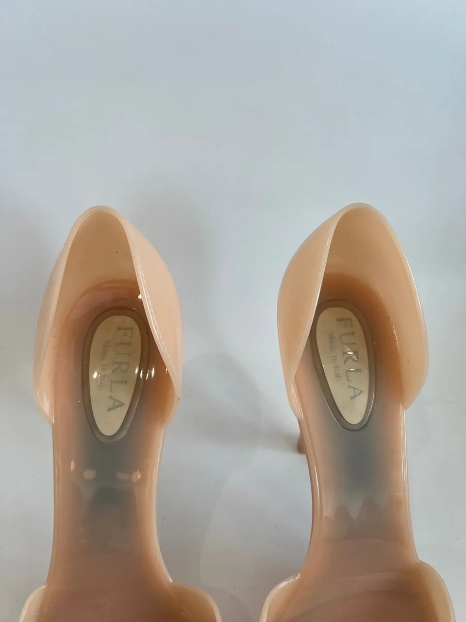 Beige Candy Jelly Heels with Bows