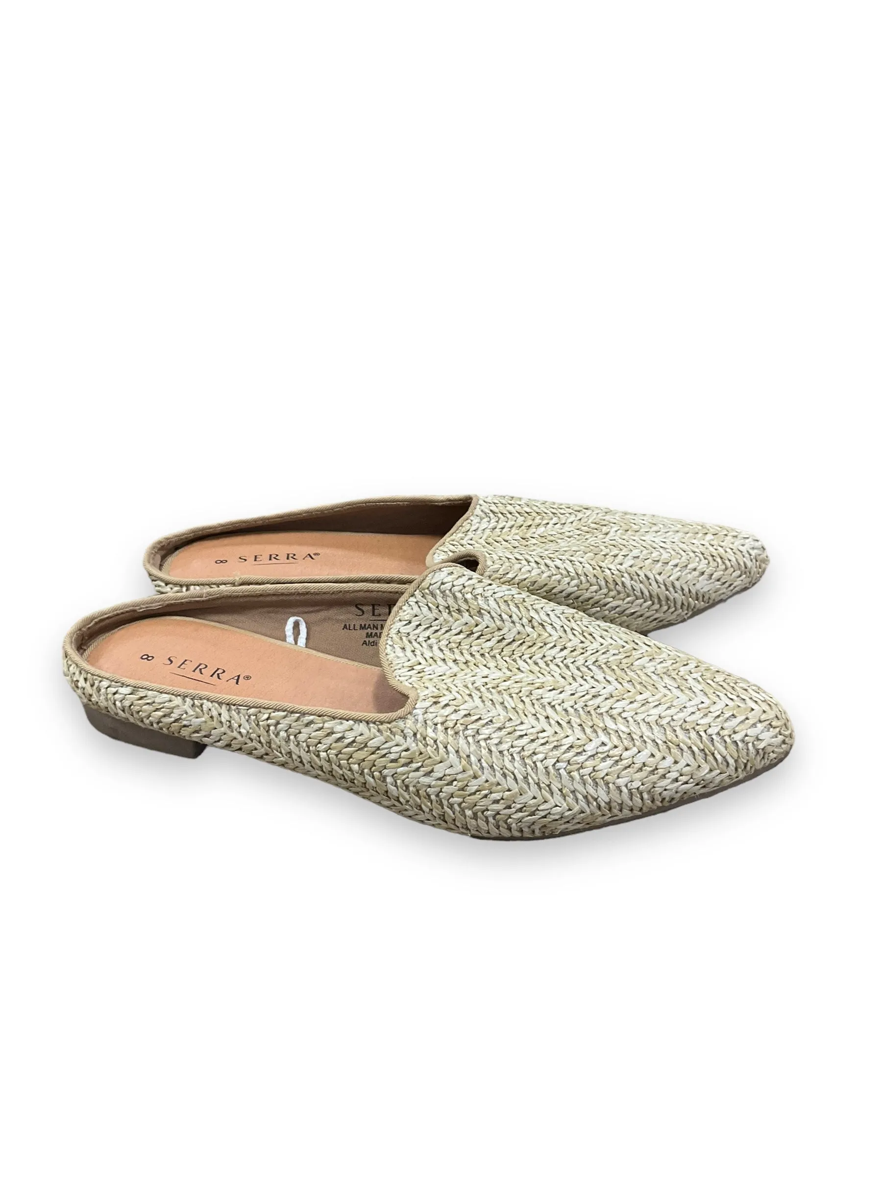 Beige Shoes Flats Serra, Size 8