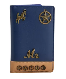 Blue Tan Passport Cover