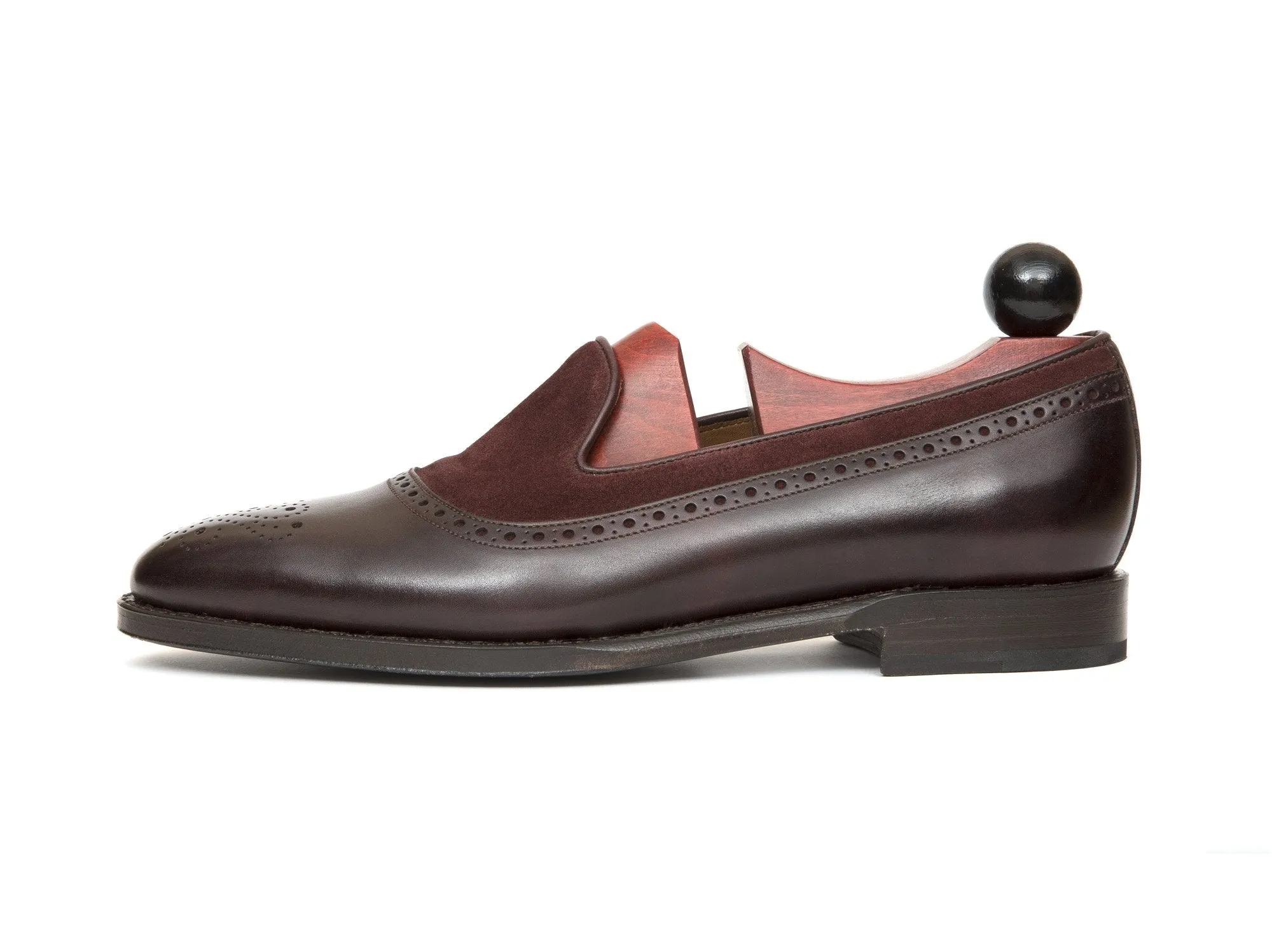 Bothell - MTO - Plum Museum Calf / Burgundy Suede - TMG Last - Single Leather Sole