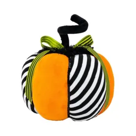 December Diamonds Halloween Carnival 10.5" Orange With Black Stripe Punpkin