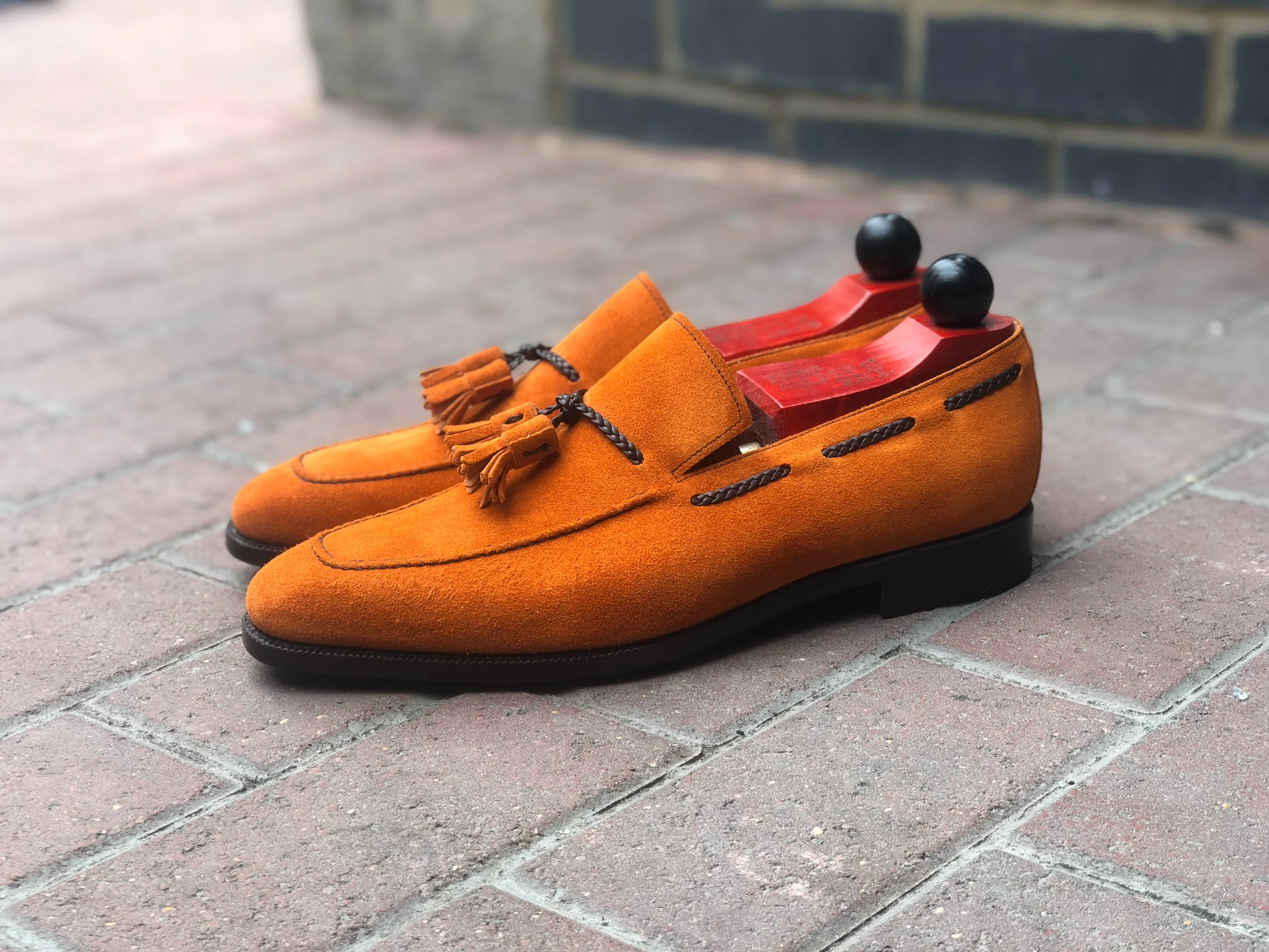 Eskapa - MTO - Orange Suede - LPB Last - Single Leather Sole