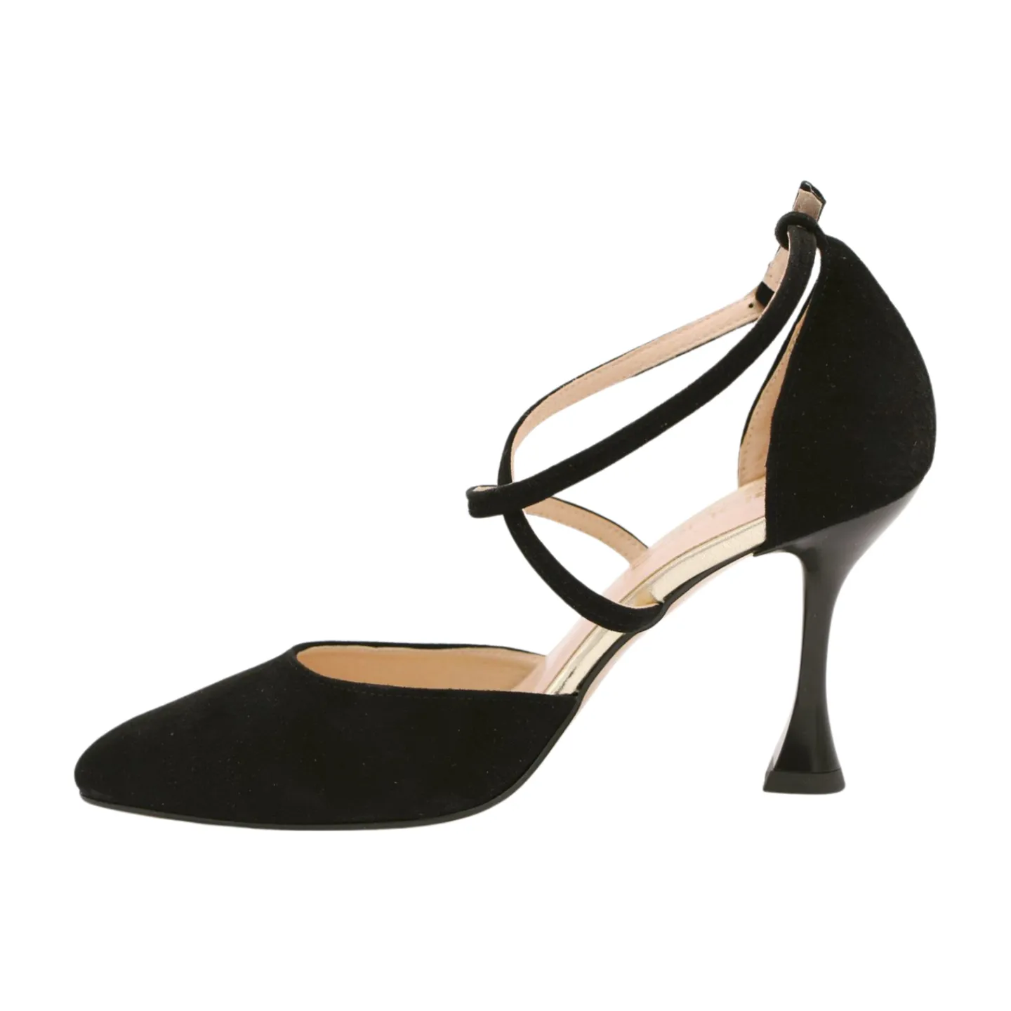 Fabucci Black Criss Cross Point Toe Heels