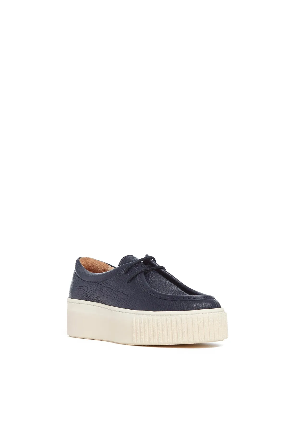 Fontaina Platform Sneaker in Dark Navy Leather