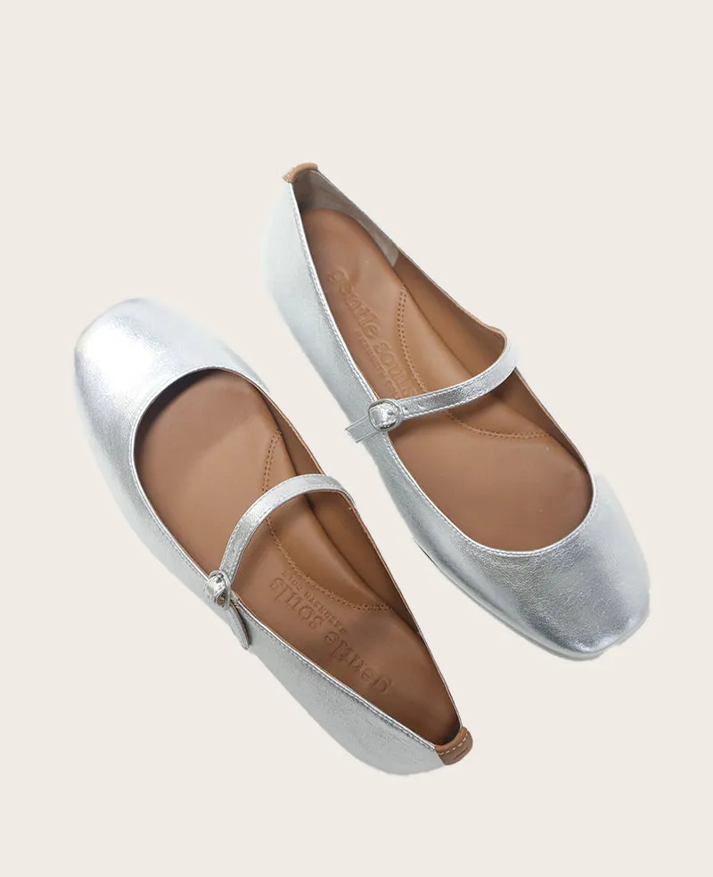 GENTLE SOULS - Wynona Metallic Mary Jane Ballet Flat