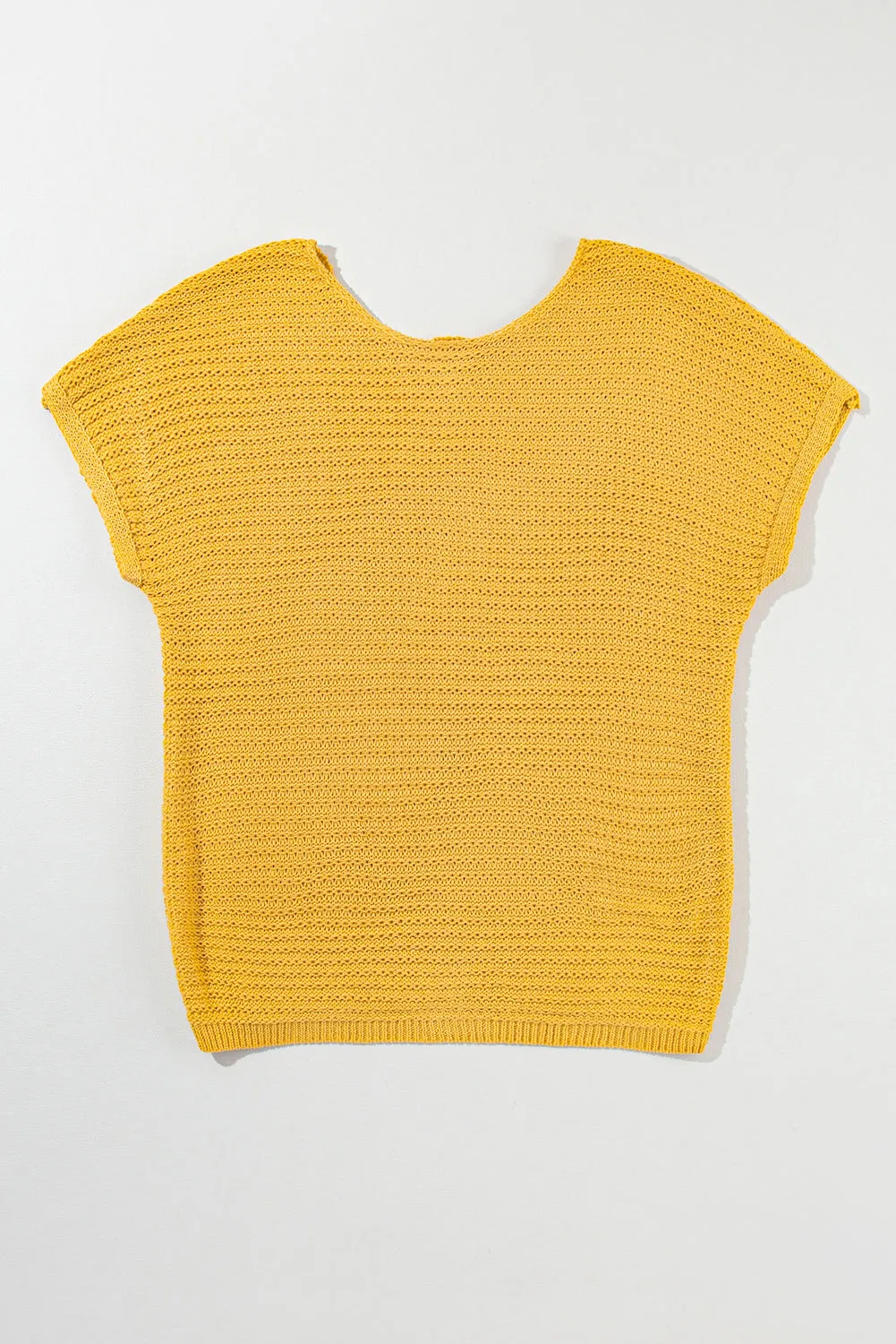 Ginger Solid Loose Knit Short Dolman Sleeve Sweater