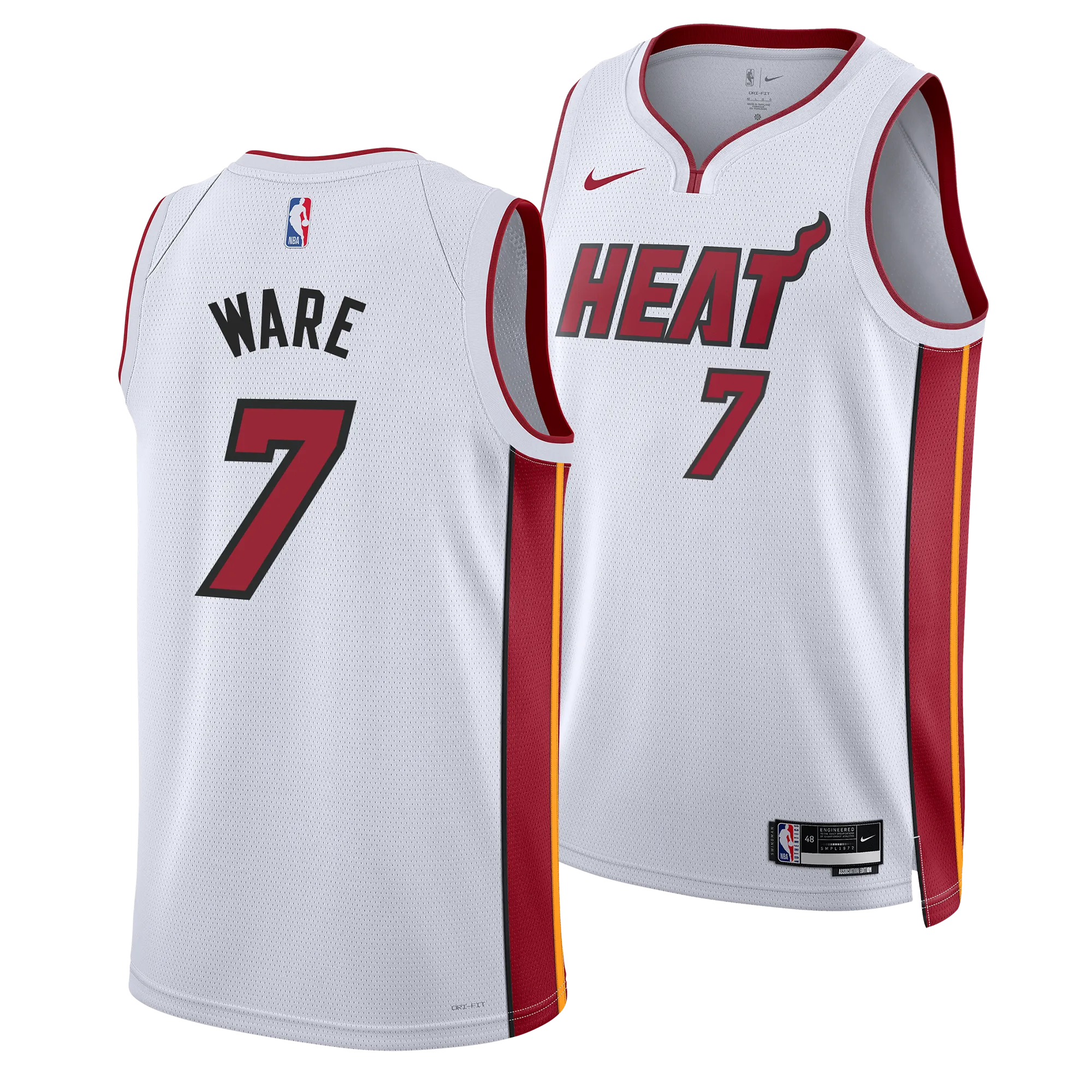 Kel'el Ware Nike Miami HEAT Association White Youth Swingman Jersey