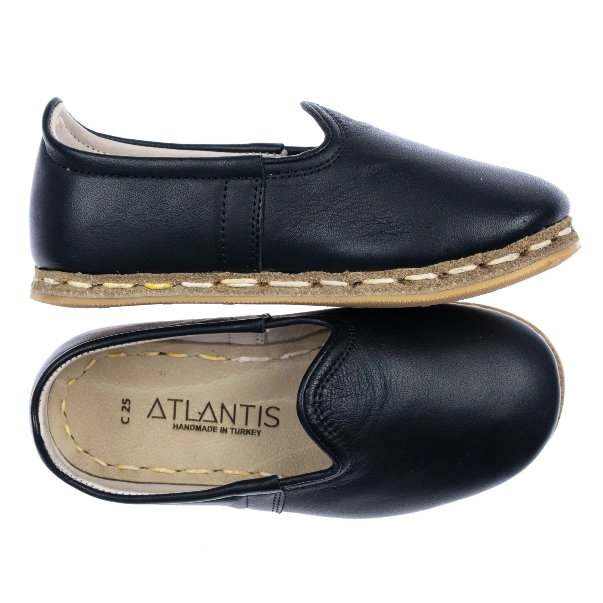 Kids Black Leather Shoes