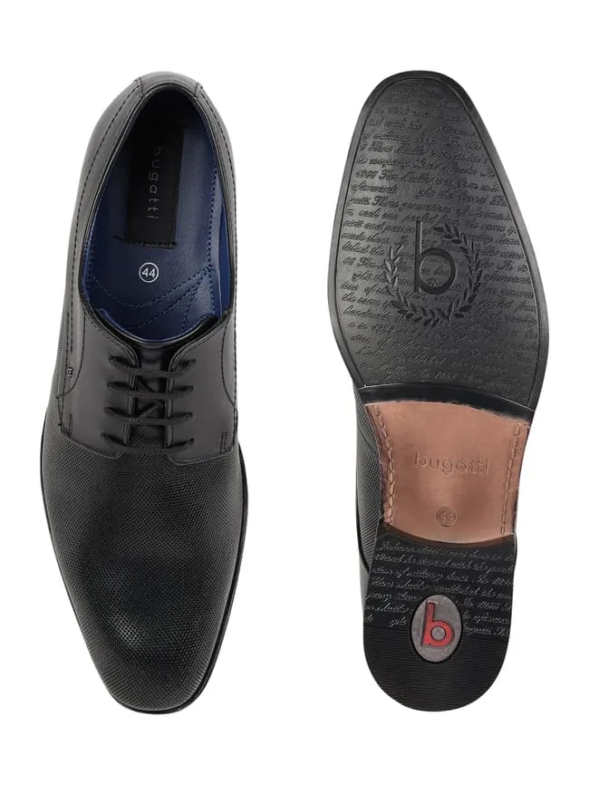 Leather lace-up shoes, model Mattia bugatti, black