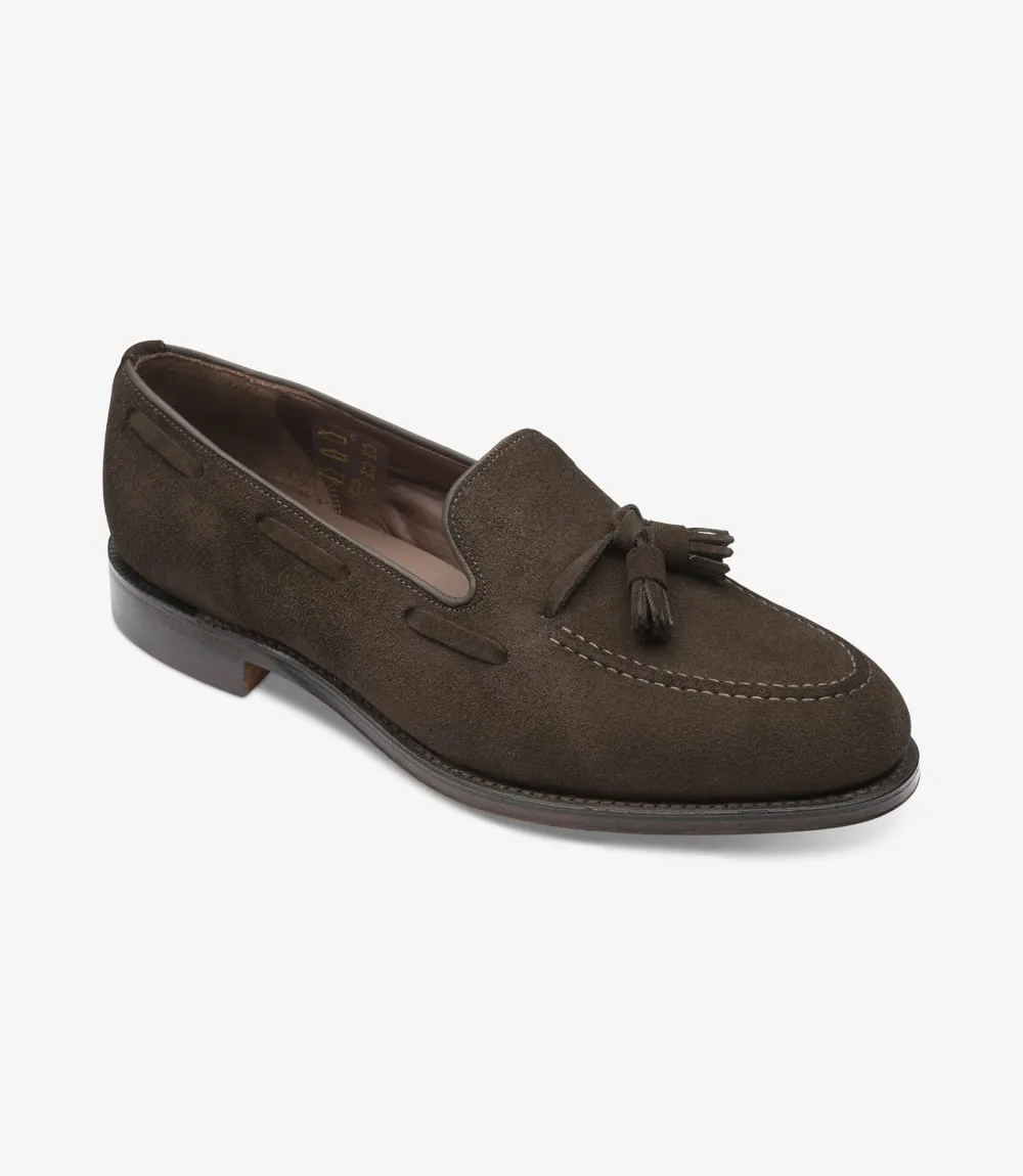 LOAKE - Russell Tasselled Loafers Suede Shoe - Dark Brown