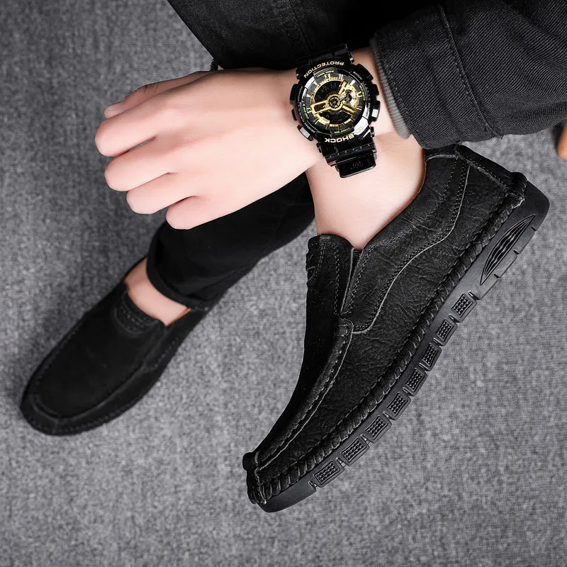 Men's Leather Moccasins Shoes Pumps Slip on Loafers | 88138