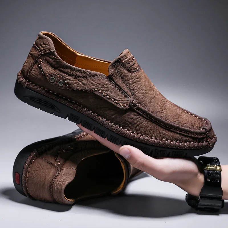 Men's Leather Moccasins Shoes Pumps Slip on Loafers | 88138