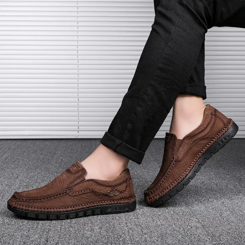 Men's Leather Moccasins Shoes Pumps Slip on Loafers | 88138