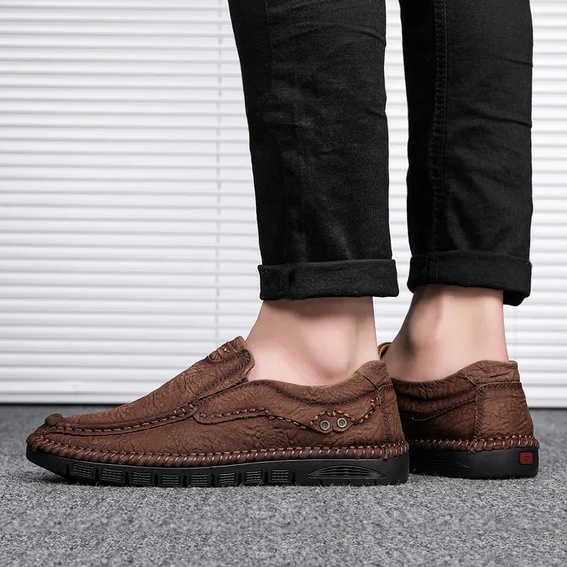 Men's Leather Moccasins Shoes Pumps Slip on Loafers | 88138