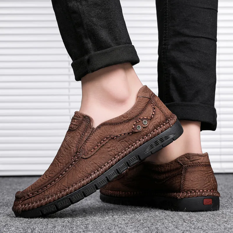 Men's Leather Moccasins Shoes Pumps Slip on Loafers | 88138