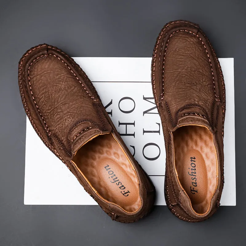 Men's Leather Moccasins Shoes Pumps Slip on Loafers | 88138