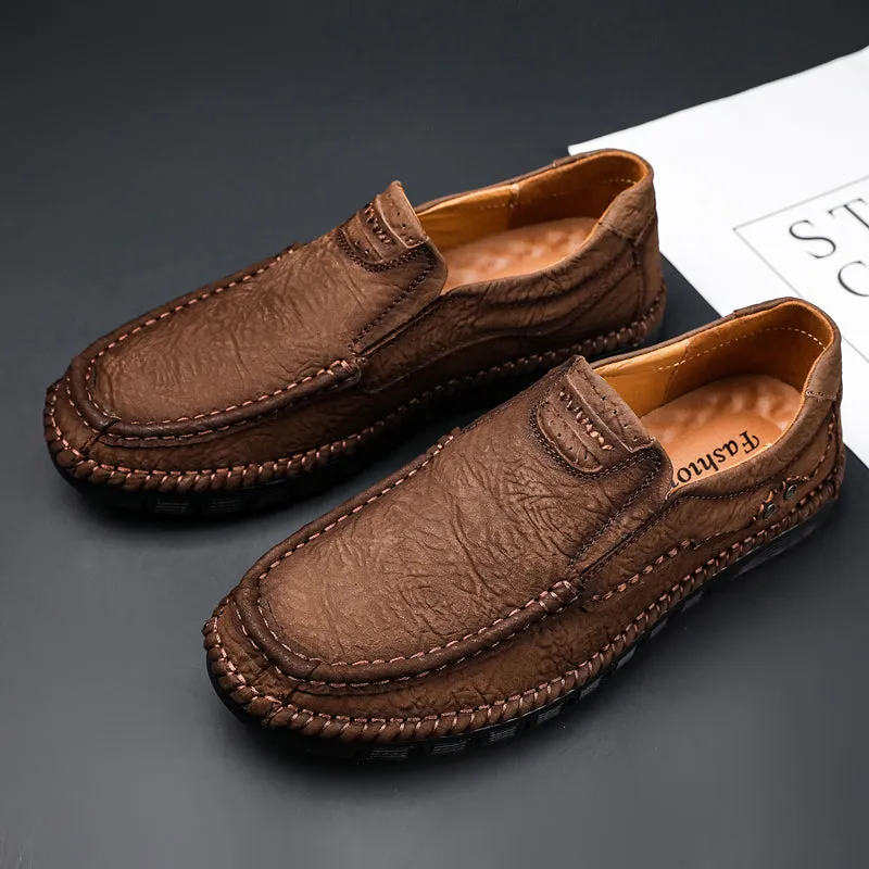 Men's Leather Moccasins Shoes Pumps Slip on Loafers | 88138