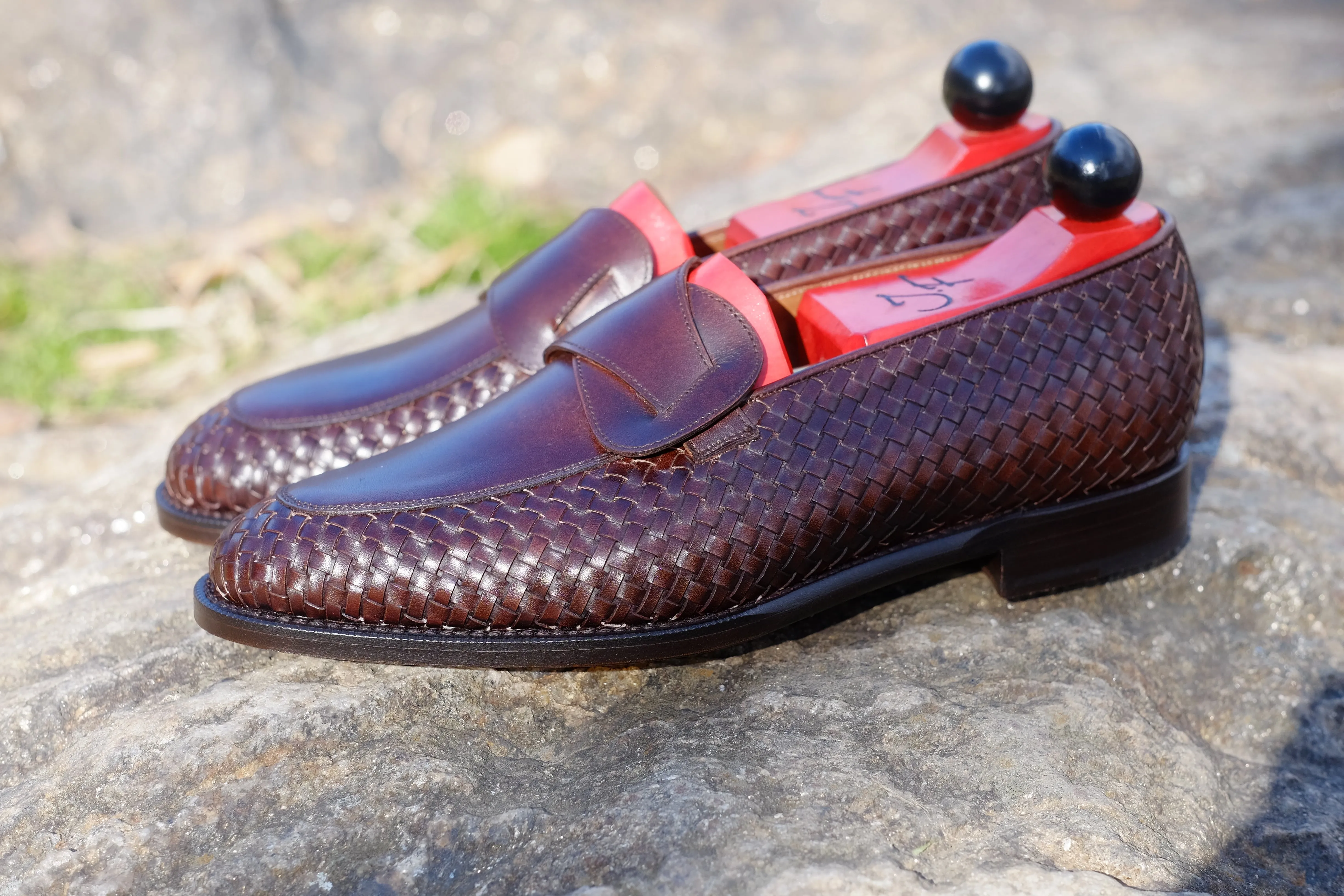 Meridian - MTO - Dark Chestnut Calf / Dark Chestnut Calf Braided - TMG Last - Single Leather Sole