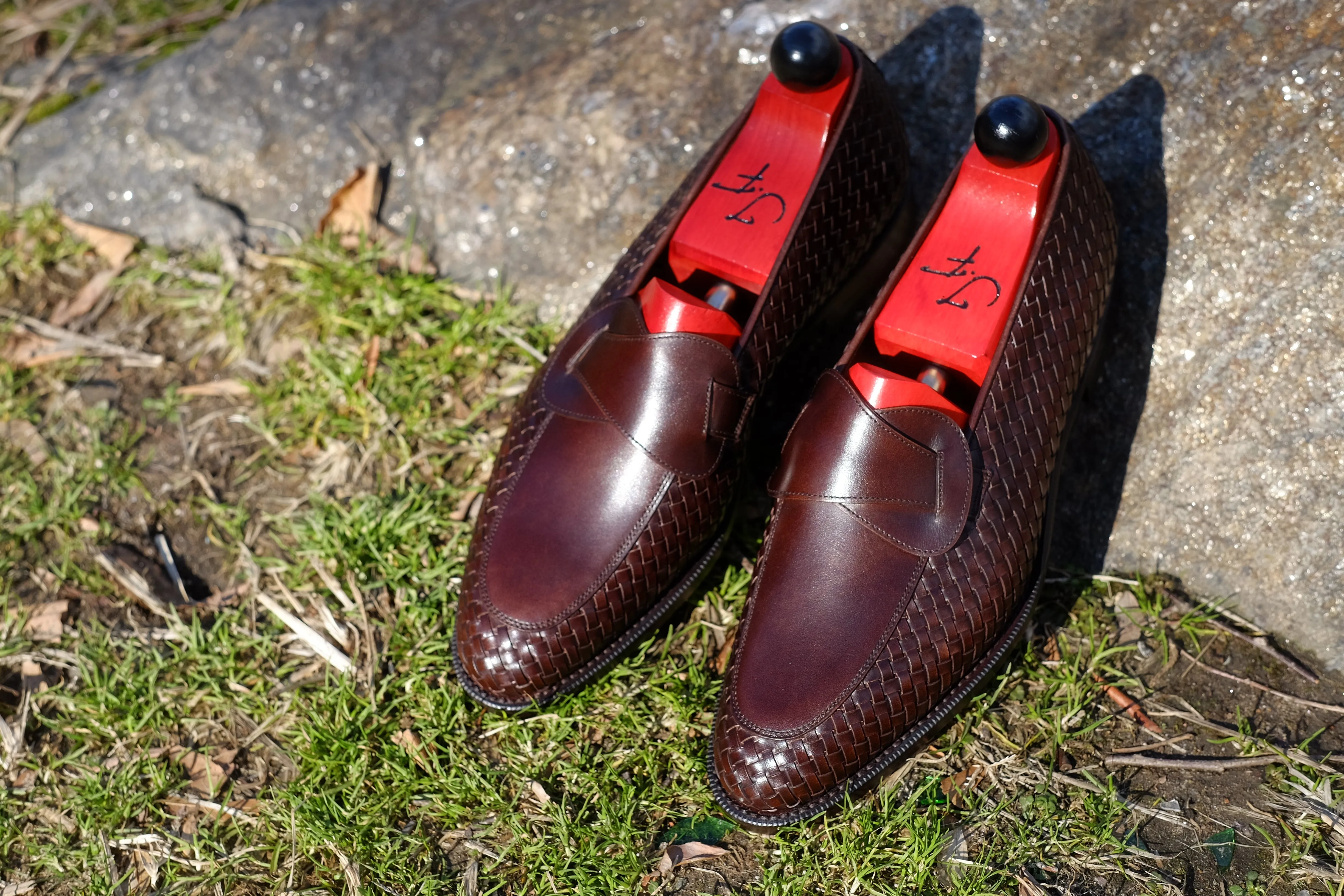 Meridian - MTO - Dark Chestnut Calf / Dark Chestnut Calf Braided - TMG Last - Single Leather Sole