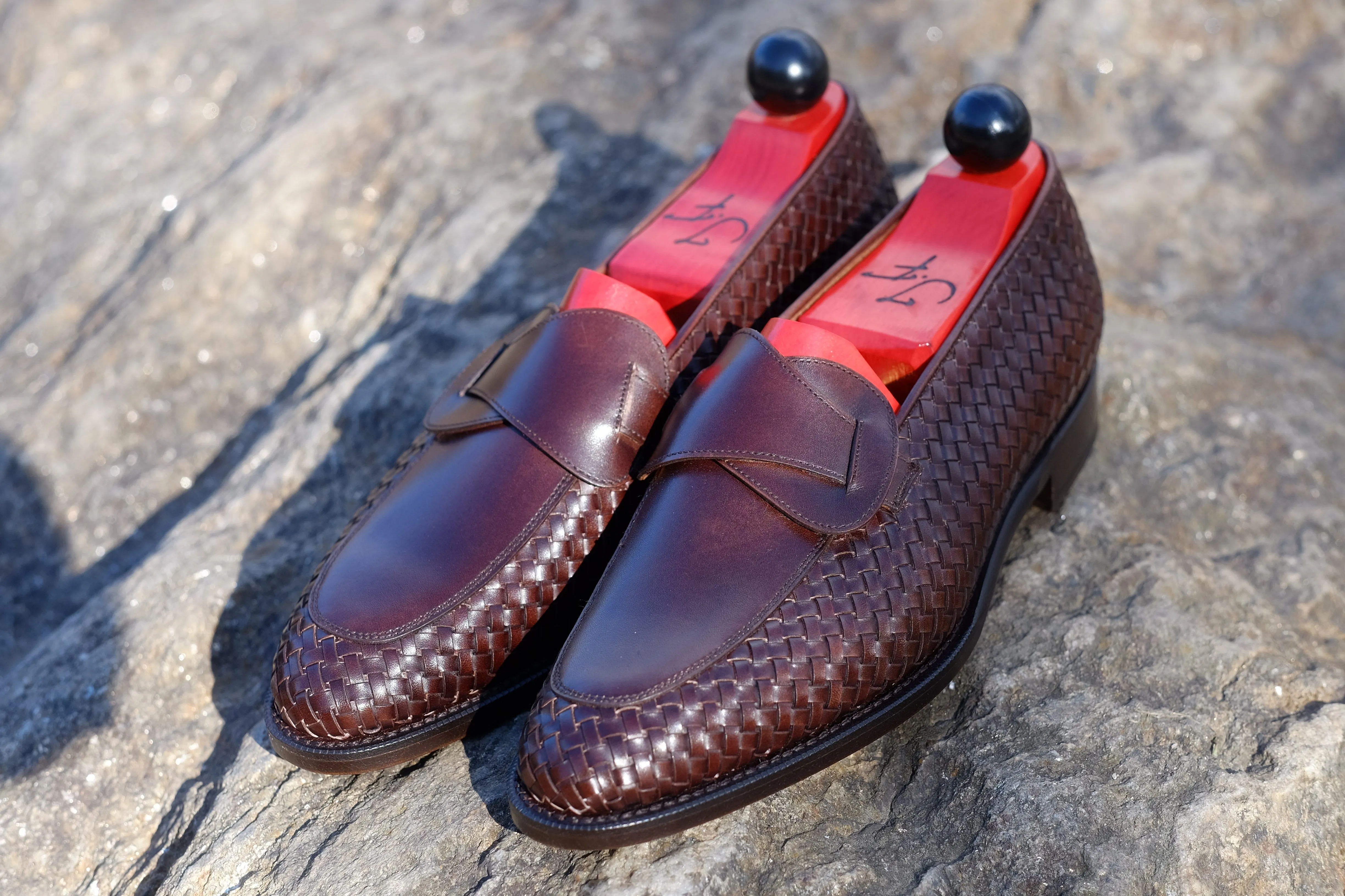 Meridian - MTO - Dark Chestnut Calf / Dark Chestnut Calf Braided - TMG Last - Single Leather Sole