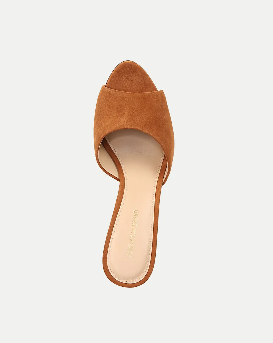 Mila Suede Sculpted Wedge Slide Sandal