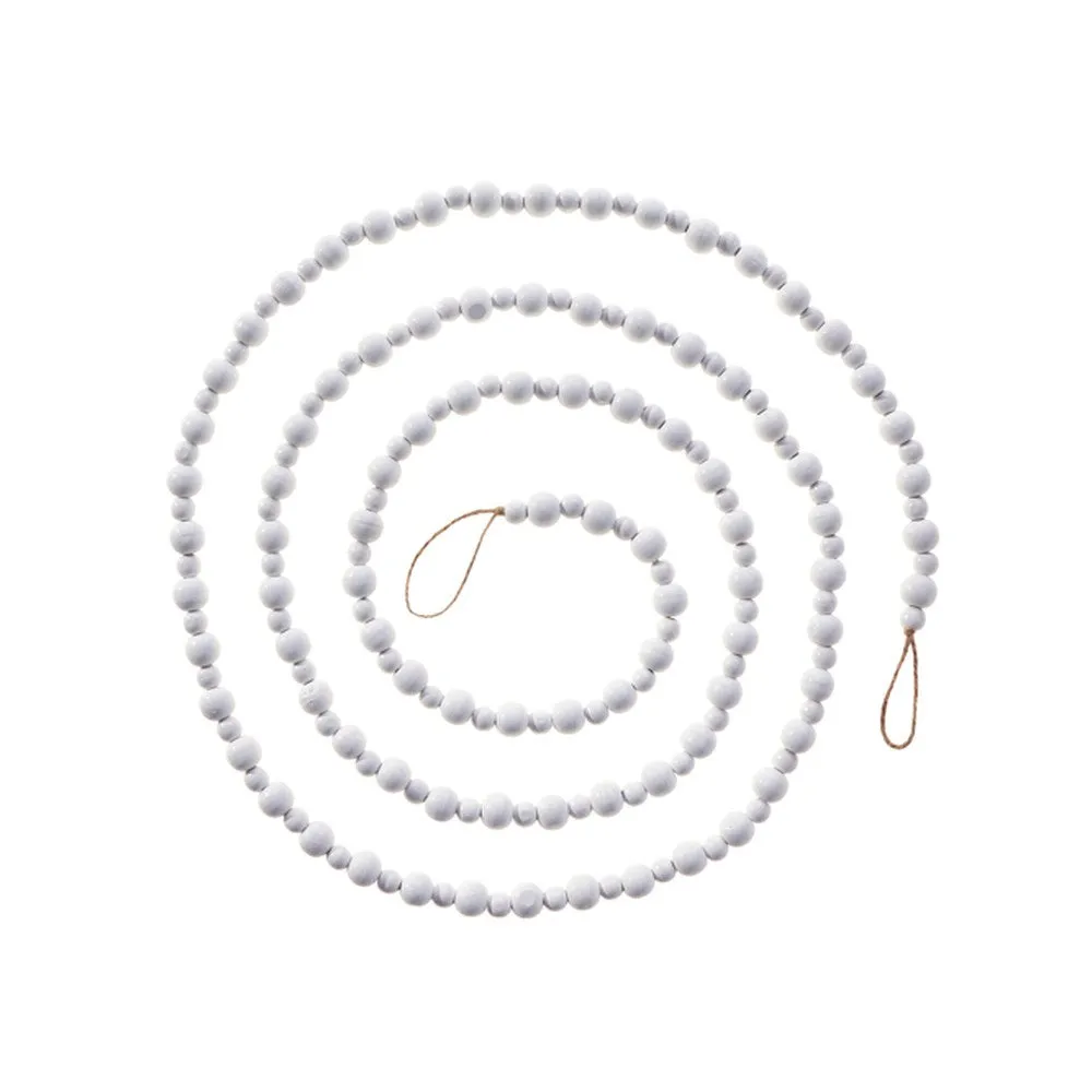 Raz Imports 2021 Holiday Homestead 9.25-Foot White Beaded Garland