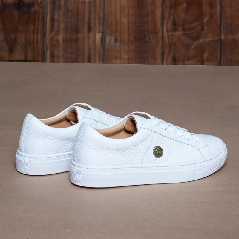 Round Nguni Trim Sneaker White/Brass/White