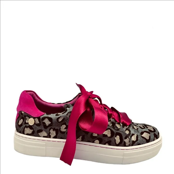 Skate Denim leopard gold cowhide sneaker