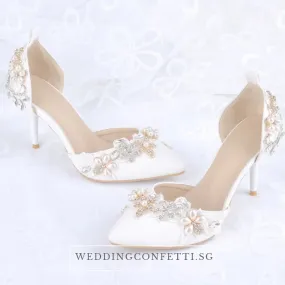 The Bessa Wedding Floral Crystal Heels