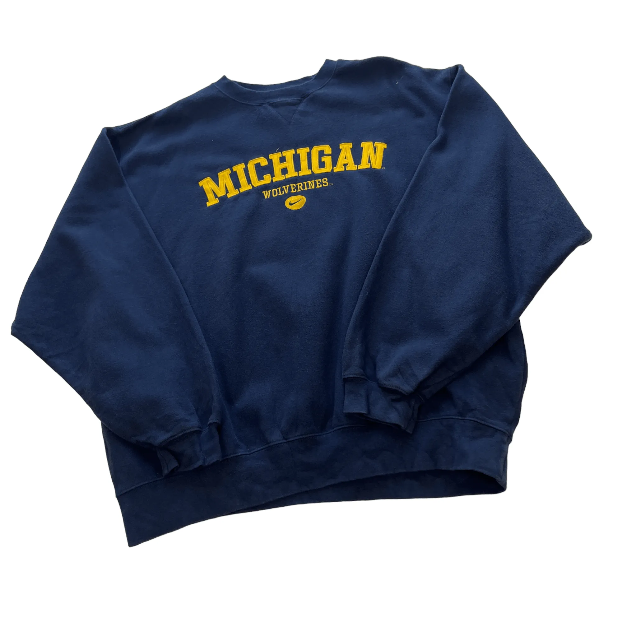 Vintage 90s Navy Blue Nike Michigan Sweatshirt - Extra Large