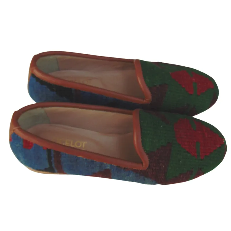 Women's Turkish Kilim Loafer Red & Green